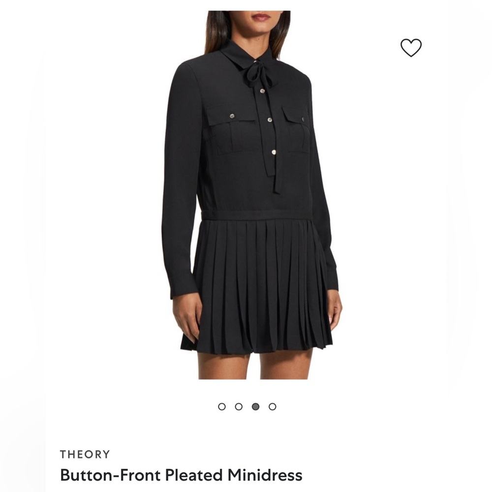 Theory Women's black pleated dress